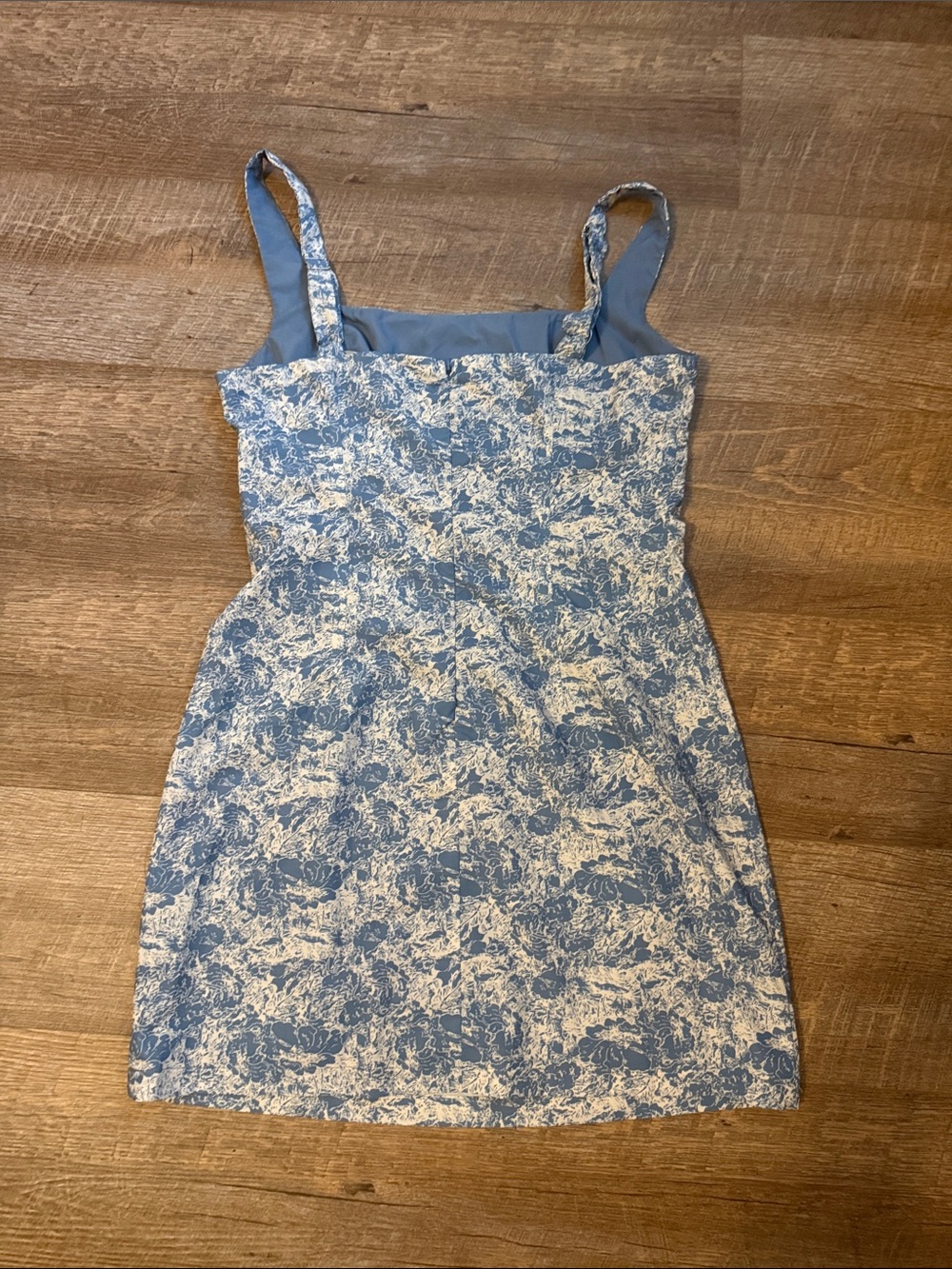 NWT Lulus Exuberant Chicness Blue Floral Sleeveless Mini Dress - Size M - Picture 4 of 4
